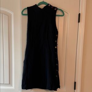 Milly of New York Navy Mini Dress with Button Accents
